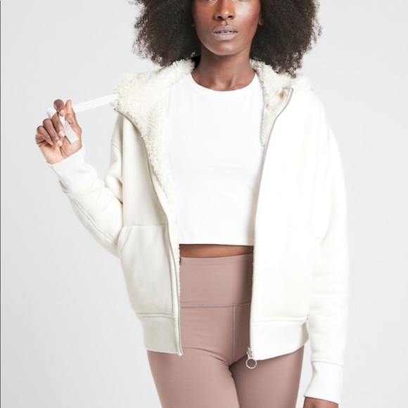 NWT Athleta Cozy Sherpa Reversible Jacket White - Picture 6 of 16